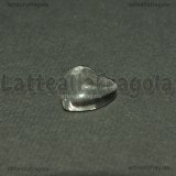 Cabochon Cuore in vetro trasparente effetto lente 12mm