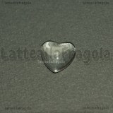 Cabochon Cuore in vetro trasparente effetto lente 12mm