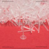 10 Coppie Perni base piatta 5mm in plastica, anallergici