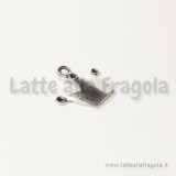 Charm corona in metallo argento antico 19x17mm