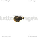 5 Conchiglie in Acciaio Inox Dorato 7.5x5.5mm