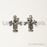 Charm spaventapasseri in metallo argento antico 25x17mm