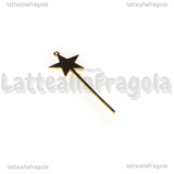 Ciondolo Bacchetta Magica in Acciaio Inox Dorato 35x12mm