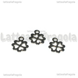 3 Charms Quadrifoglio in Acciaio Inox 12x10mm