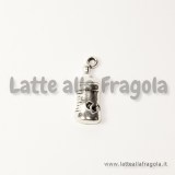 Charm biberon in metallo argento antico 24x9mm