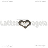3 Charm Cuore in Acciaio Inox 10x11mm