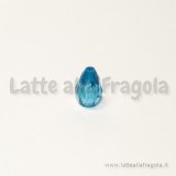 Goccia in vetro sfaccettato azzurro 11x8mm