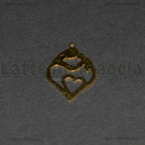 Ciondolo Cuore Mamma e Figlio in Acciaio Inox Dorato 24x17mm