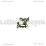 Charm Cane Bassotto in metallo argento antico 18x15mm