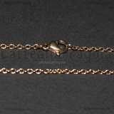 Collana in Acciaio Inox Oro Rosa 45cm a Maglia Ovale 2.5x2mm