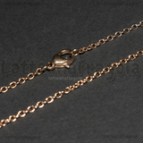 Collana in Acciaio Inox Oro Rosa 45cm a Maglia Ovale 2.5x2mm