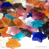 10 Stelle Occhi di Gatto colori misti foro passante 12x12.5mm