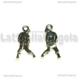 Ciondolo Zombie in metallo argento antico 26x12mm