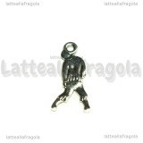 Ciondolo Zombie in metallo argento antico 26x12mm