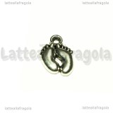 Charm Piedini in metallo argento antico 14x10mm
