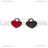 Ciondolo Cuore in Acciaio Inox smaltato Rosso 12x10.5mm