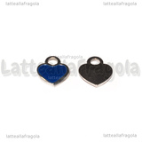 Ciondolo Cuore in Acciaio Inox smaltato Blu 12x10.5mm