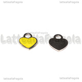 Ciondolo Cuore in Acciaio Inox smaltato Giallo 12x10.5mm