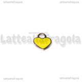 Ciondolo Cuore in Acciaio Inox smaltato Giallo 12x10.5mm