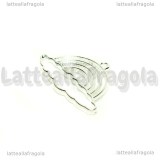 Ciondolo Bezel Arcobaleno in metallo silver plated 40x26mm
