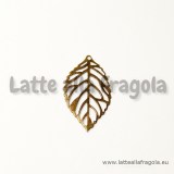 Filigrana Foglia in metallo color bronzo 24x13mm