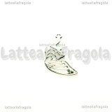 Ciondolo Bezel Ala di Farfalla in metallo silver plated 30x18mm