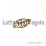 Filigrana Foglia in metallo color bronzo 24x13mm