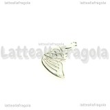 Ciondolo Bezel Ala di Farfalla in metallo silver plated 30x18mm