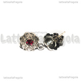 Perni lavorati con Strass Rubino 4mm Testa in Metallo Perno in Acciaio Inox