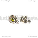 Perni lavorati con Strass Verde 4mm Testa in Metallo Perno in Acciaio Inox