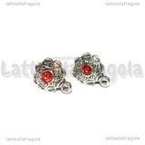 Perni lavorati con Strass Tramonto 4mm Testa in Metallo Perno in Acciaio Inox