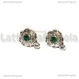 Perni lavorati con Strass Smeraldo 4mm Testa in Metallo Perno in Acciaio Inox
