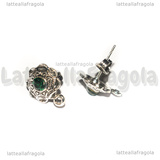 Perni lavorati con Strass Smeraldo 4mm Testa in Metallo Perno in Acciaio Inox