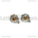 Perni lavorati con Strass Arancio 4mm Testa in Metallo Perno in Acciaio Inox