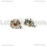 Perni lavorati con Strass Arancio 4mm Testa in Metallo Perno in Acciaio Inox