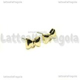 Orecchini a perno Fiocchi in metallo gold plated 10x7mm