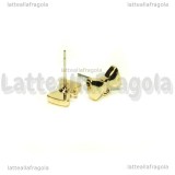Orecchini a perno Fiocco in metallo gold plated 10x7mm