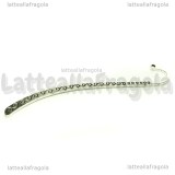 Segnalibro in metallo argento antico ghirigori incisi 85mm