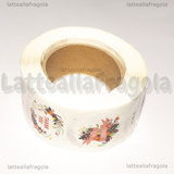 500 Adesivi Tondi Thank You fantasia Birds 25mm