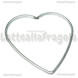 Cuore in metallo argentato per Acchiappasogni 78x79mm