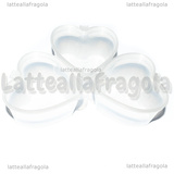 3 Scatole Cuore in plastica trasparente 5.8x5.5x3.2cm