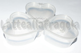 3 Scatole Cuore in plastica trasparente 5.8x5.5x3.2cm