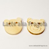 10 Bottoni Faccia di Orsacchiotto in legno naturale 18x18mm