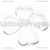 3 Scatole Cuore in plastica trasparente 5.8x5.5x3.2cm
