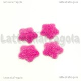 Cabochon Stella in alluminio e pelouche rosa scuro 16mm