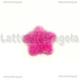 Cabochon Stella in alluminio e pelouche rosa scuro 16mm