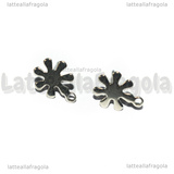Coppia di Orecchini a perno Fiori in Acciaio Inox 12x11mm
