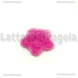 Cabochon Stella in alluminio e pelouche rosa scuro 16mm