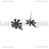 Coppia di Orecchini a perno Fiori in Acciaio Inox 12x11mm