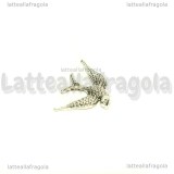 Charm Rondine in metallo argento antico 24x17mm